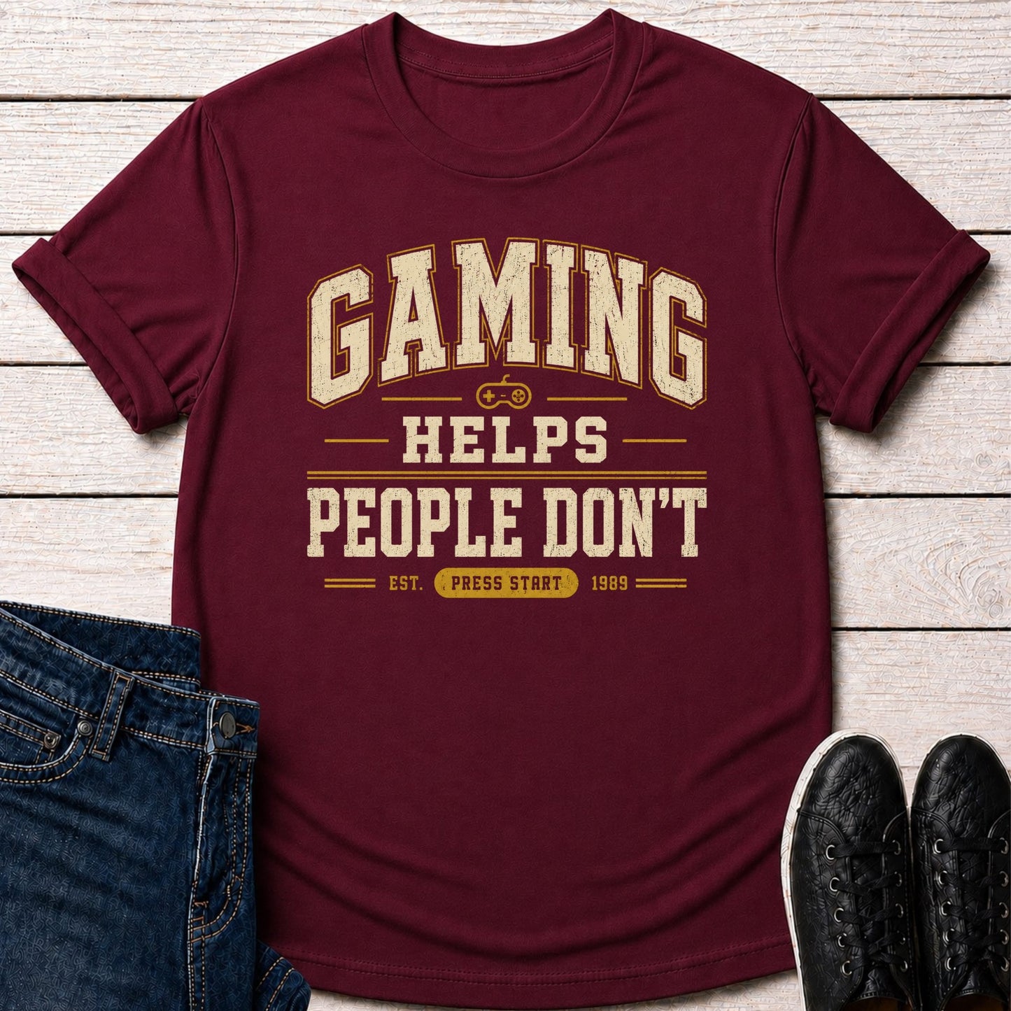 T-Shirt Maroon / S Gaming Helps T-shirt