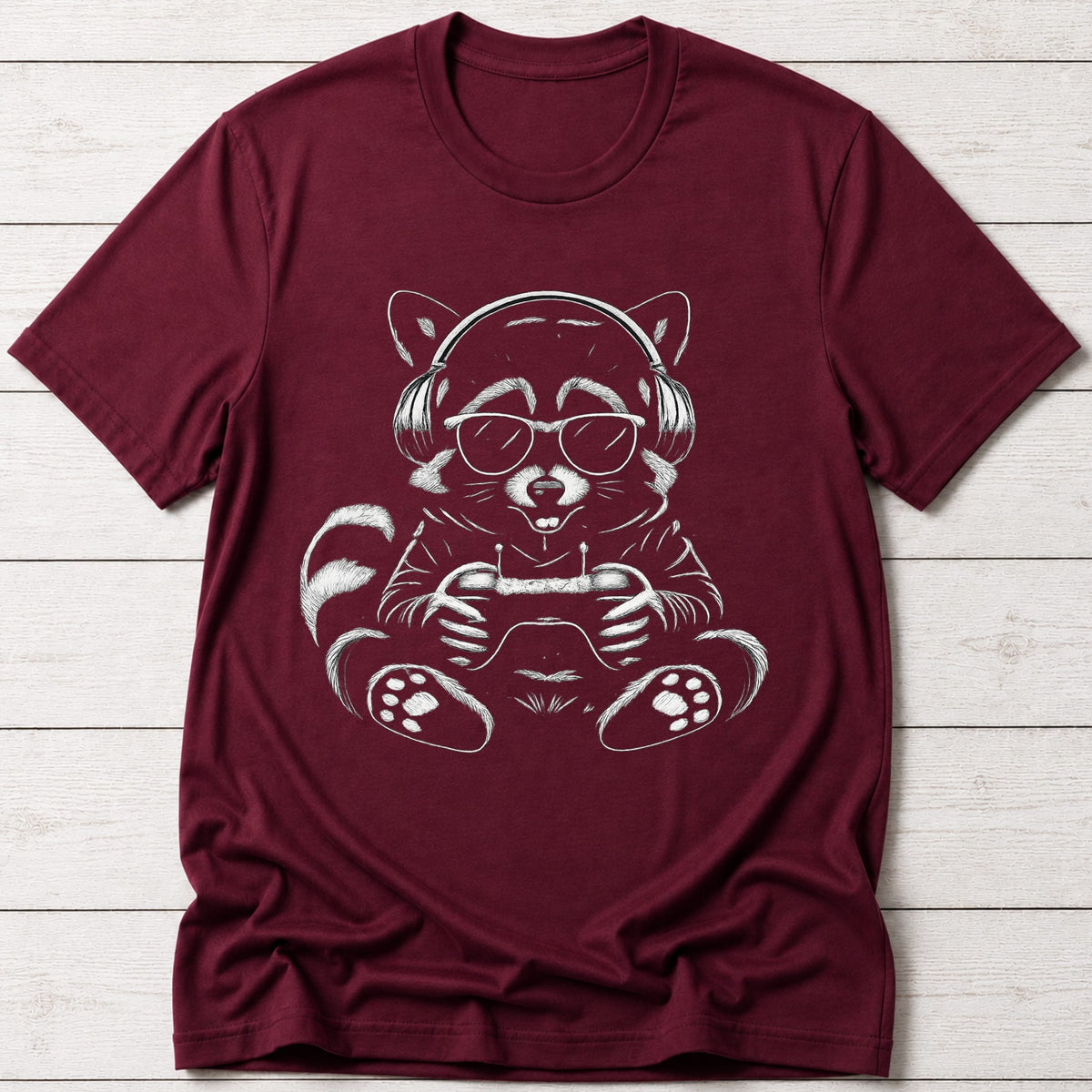 T-Shirt Maroon / S Gaming Raccoon T-shirt