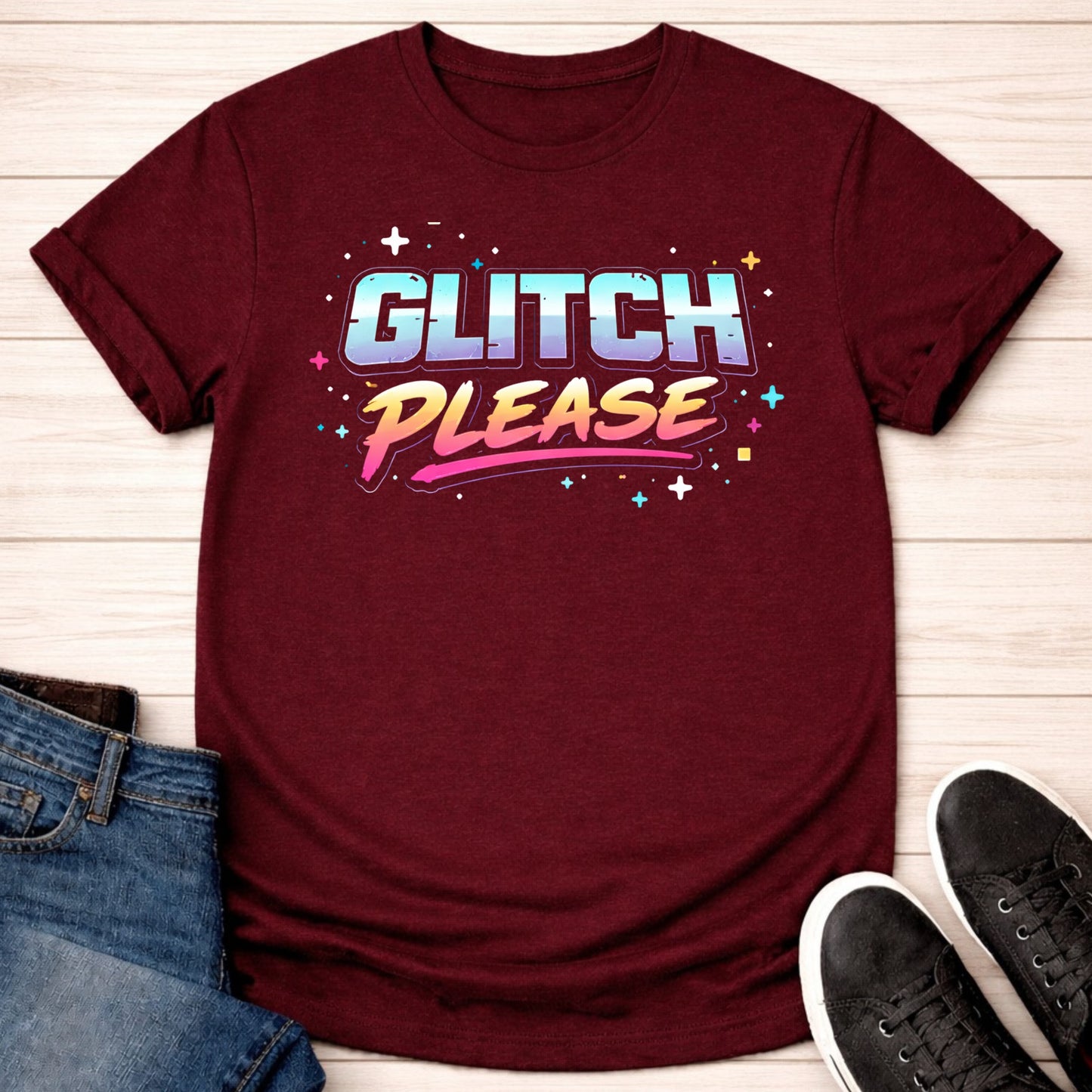 T-Shirt Maroon / S Glitched T-shirt