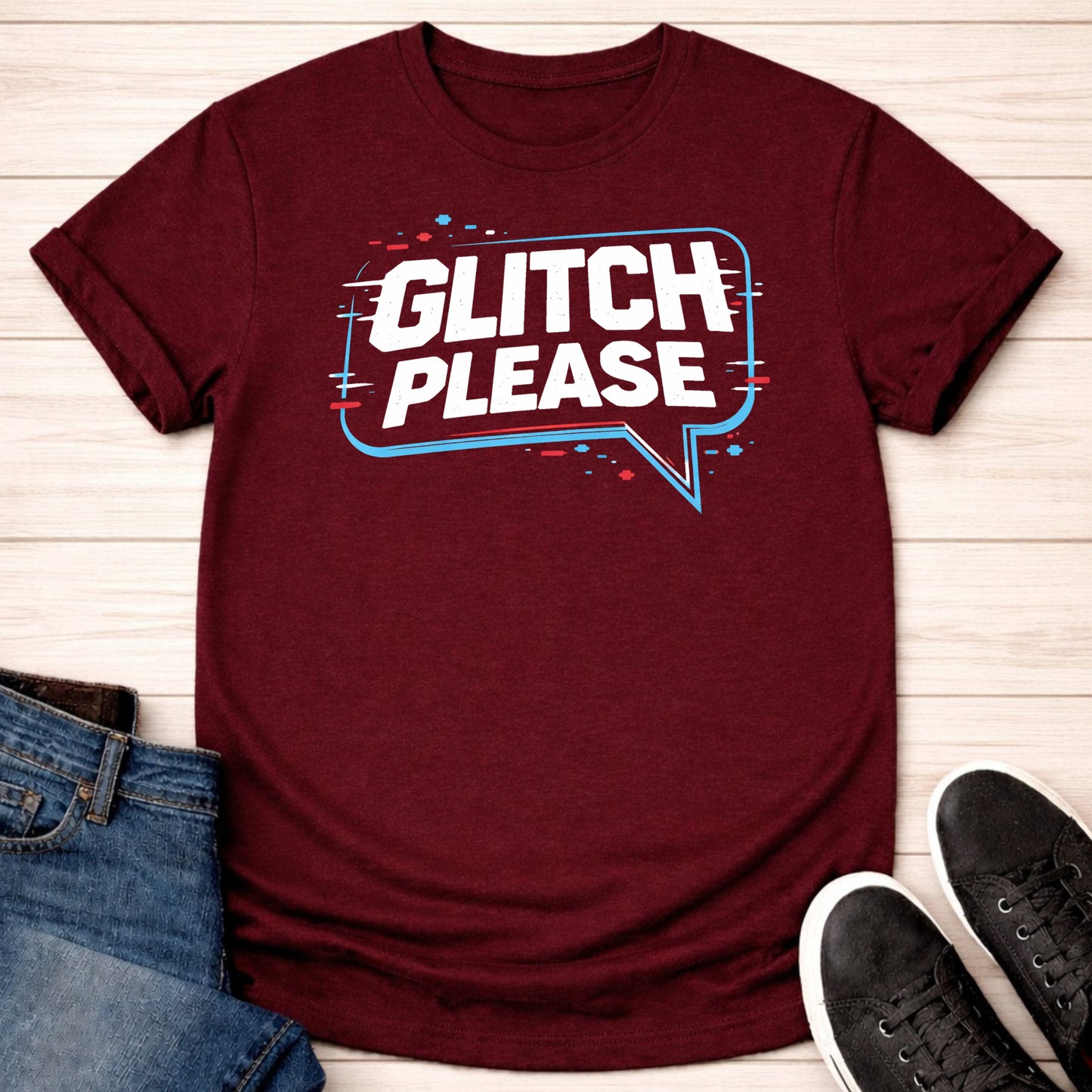 T-Shirt Maroon / S Glitching T-shirt