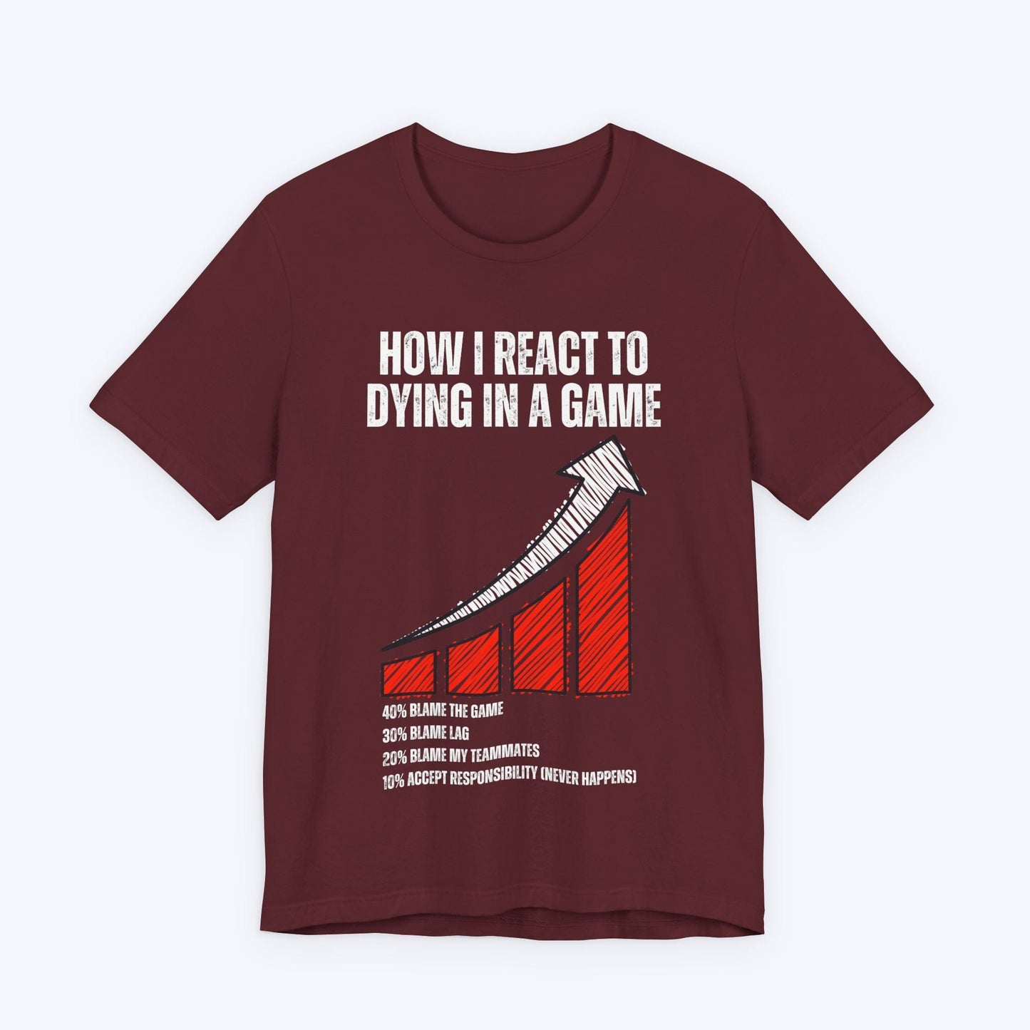 T-Shirt Maroon / S How I React To Dying In Game T-shirt