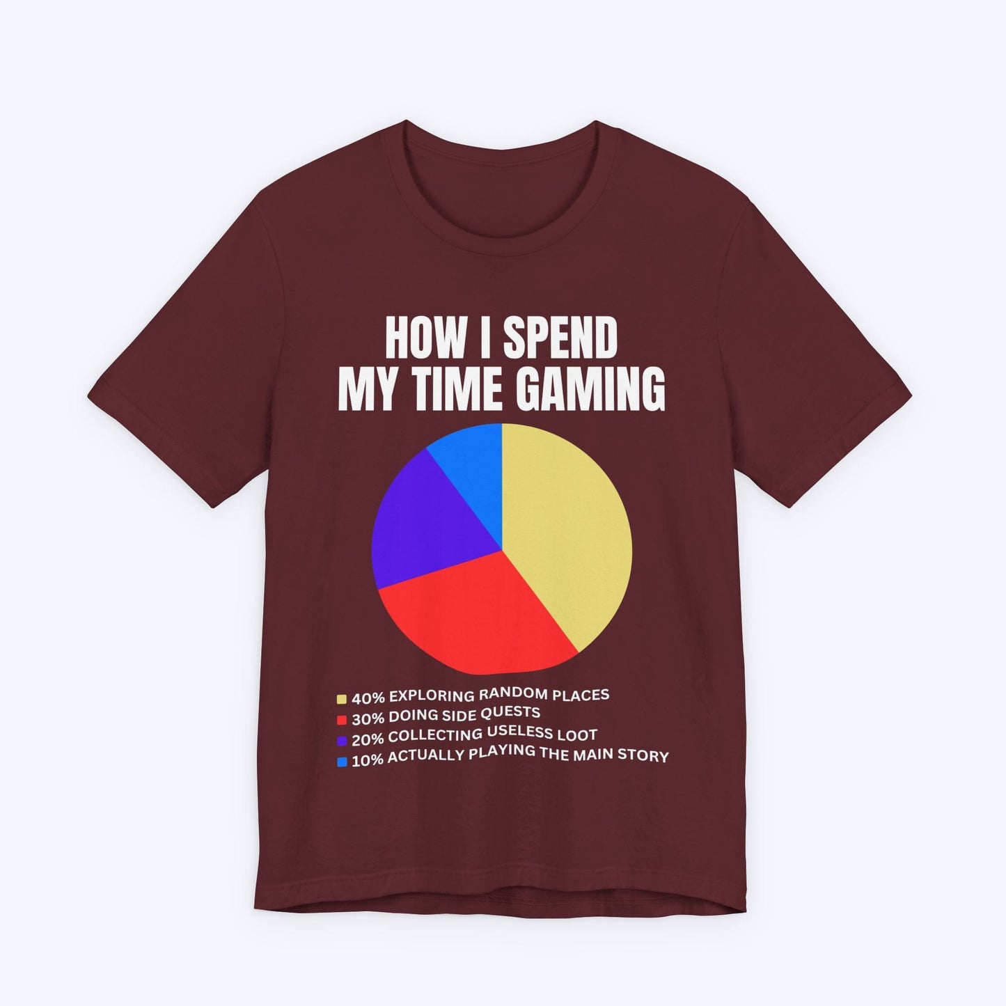 T-Shirt Maroon / S How I Spend My Time Gaming T-shirt