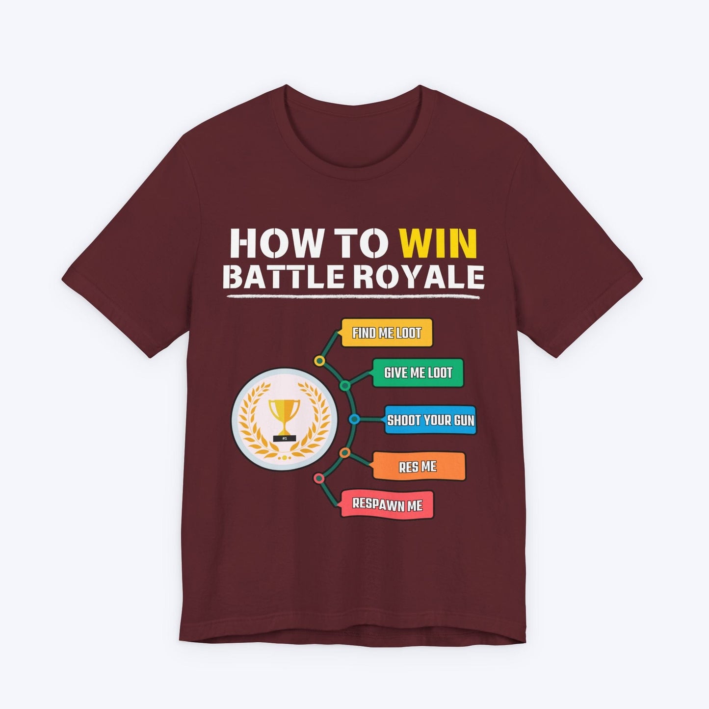 T-Shirt Maroon / S How to Win Battle Royale (Gamer) T-shirt