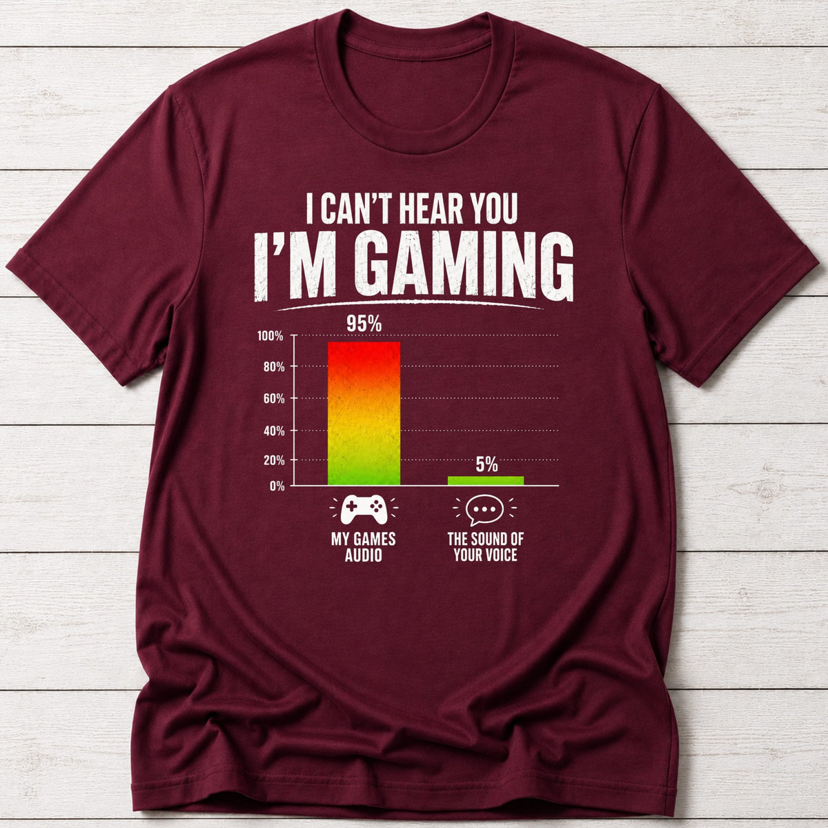 T-Shirt Maroon / S I Can't Hear You T-shirt