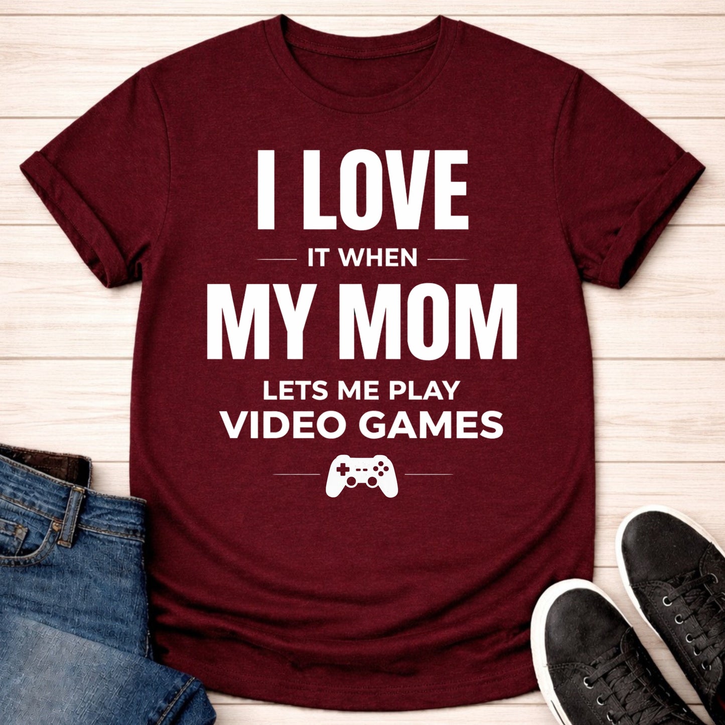 T-Shirt Maroon / S I Love My Mom T-shirt