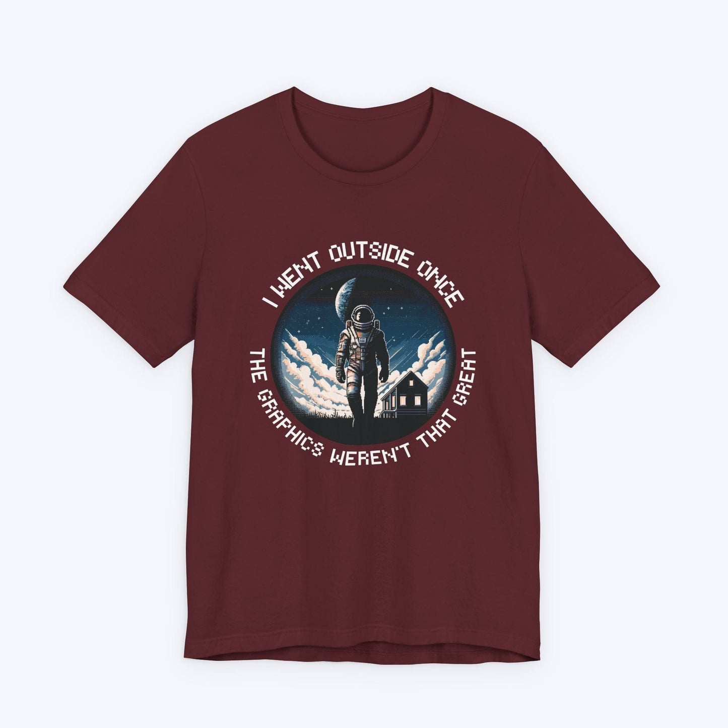 T-Shirt Maroon / S I Went Outside Once Gamer T-shirt