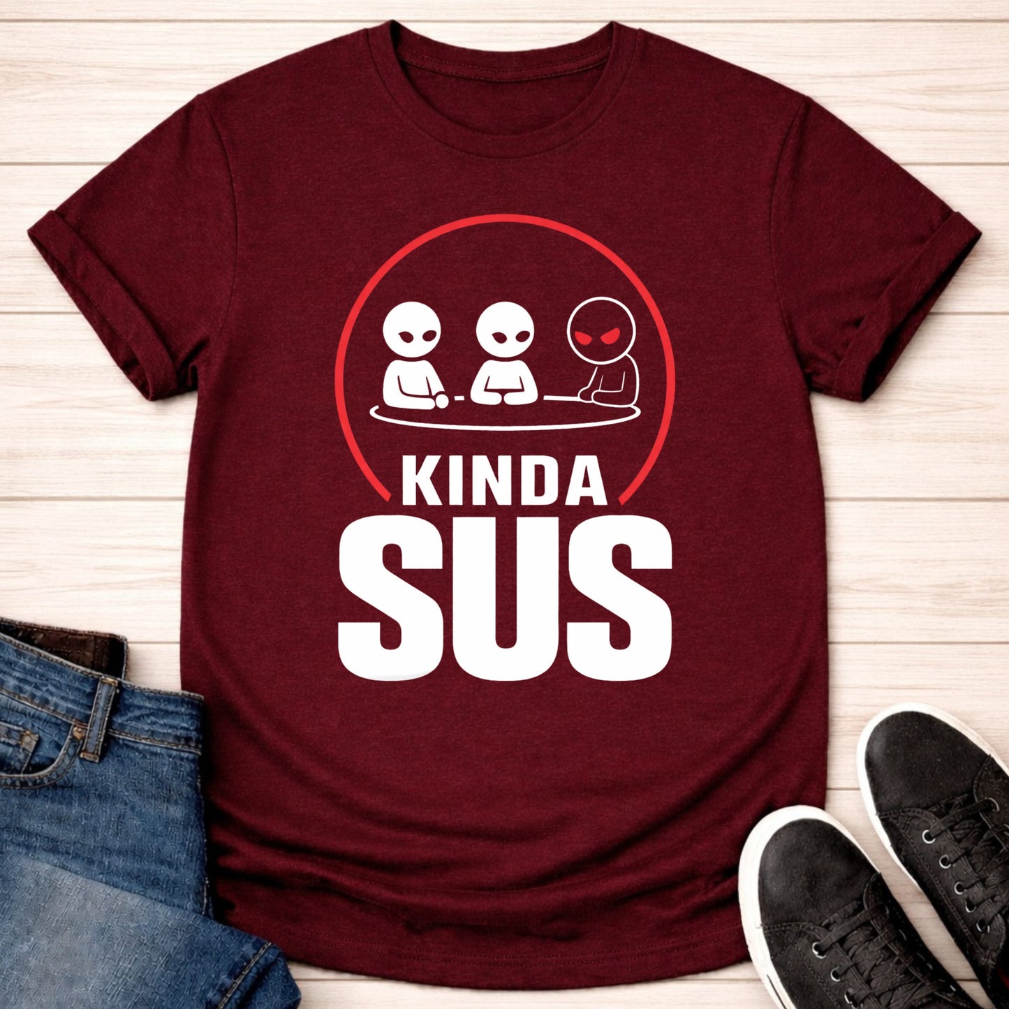 T-Shirt Maroon / S Kinda Sus T-shirt