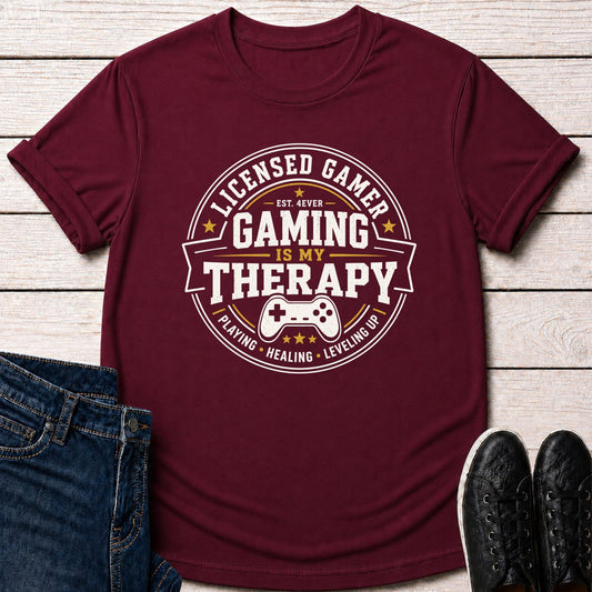 T-Shirt Maroon / S Licensed Gamer Therapy T-shirt