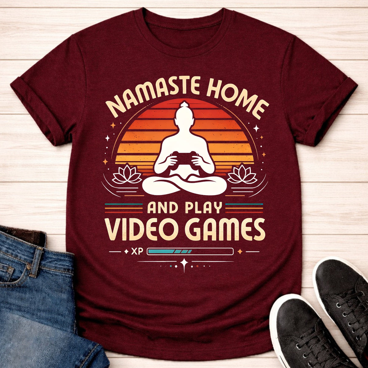 T-Shirt Maroon / S Namaste Home T-shirt