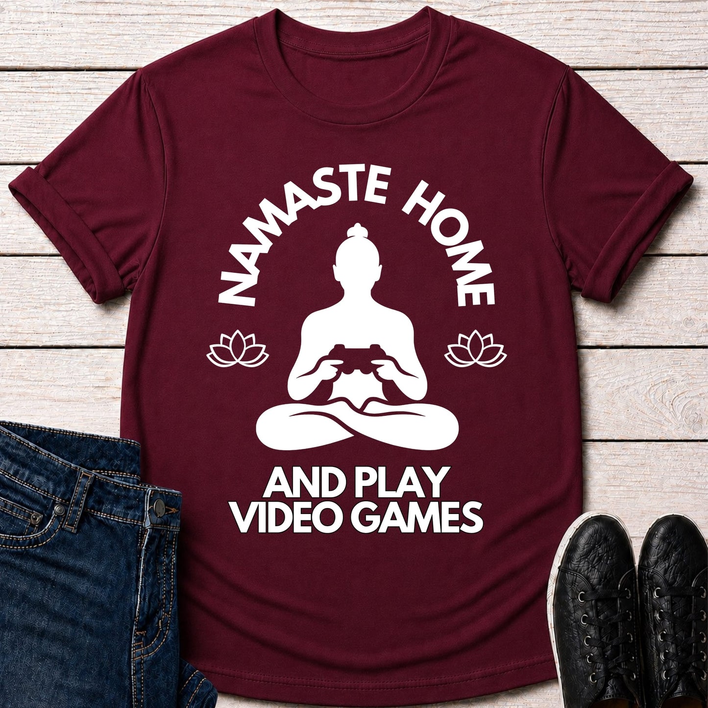 T-Shirt Maroon / S Namaste Home T-shirt