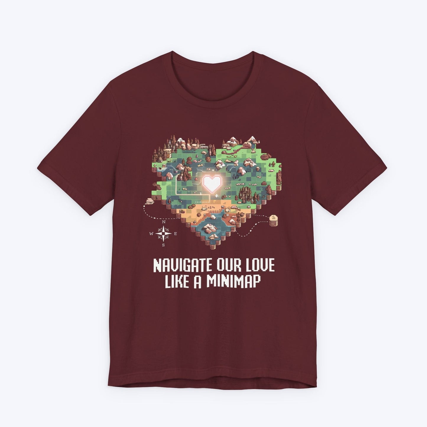 T-Shirt Maroon / S Navigate Our Love Like A Minimap T-shirt