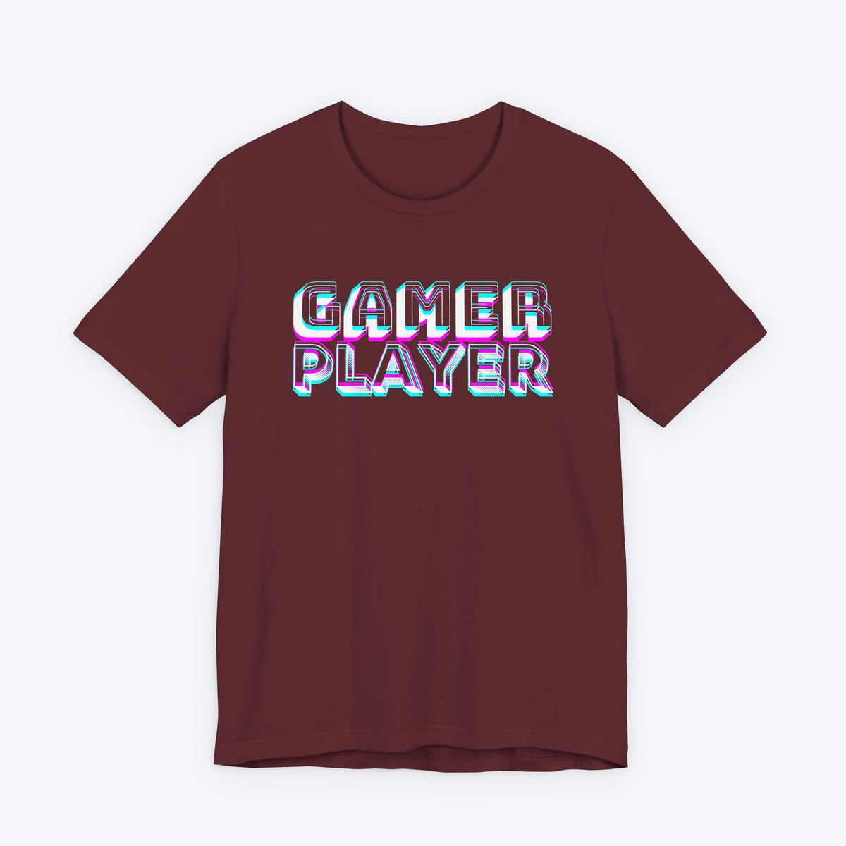 T-Shirt Maroon / S Neon Pixels: GAMER PLAYER T-shirt