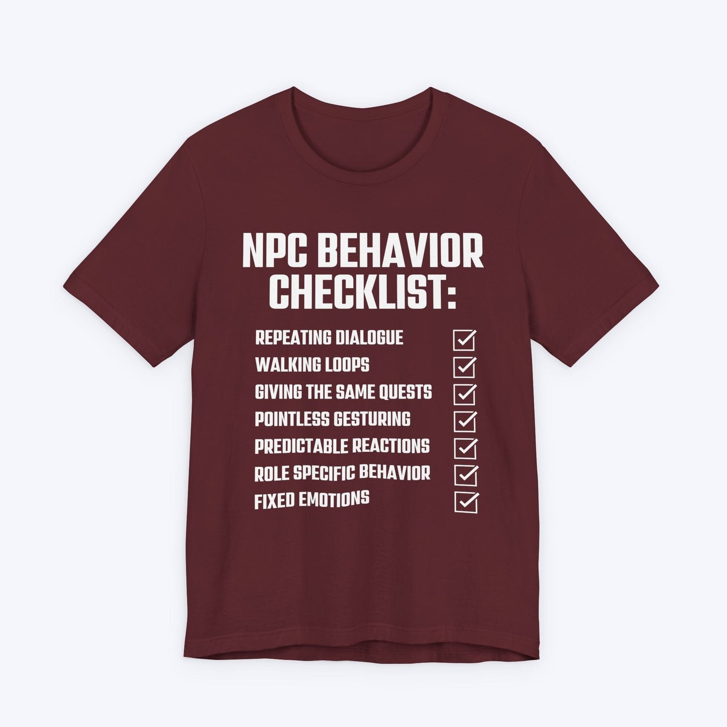 T-Shirt Maroon / S NPC Checklist T-shirt