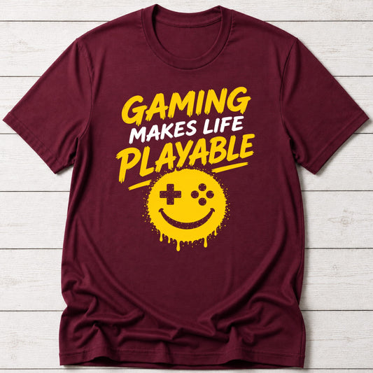 T-Shirt Maroon / S Online / Offline Player T-shirt