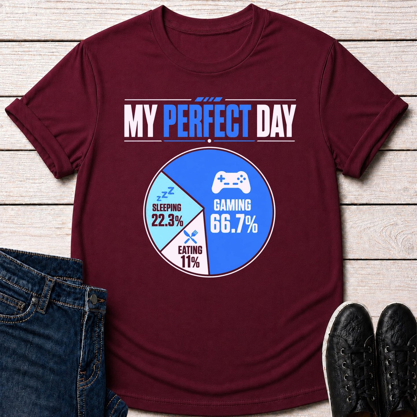 T-Shirt Maroon / S Perfect Day Gaming T-shirt