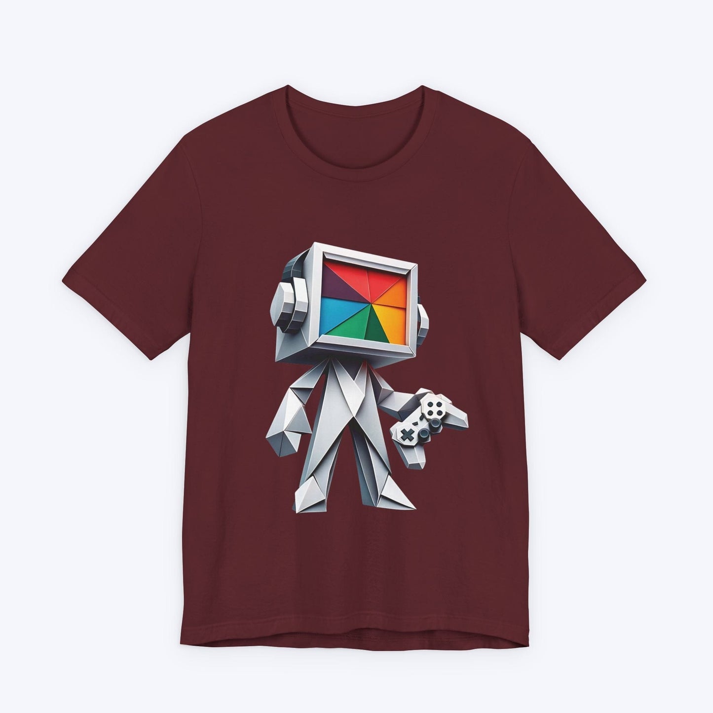 T-Shirt Maroon / S Pixel Paper Player Gamer T-shirt
