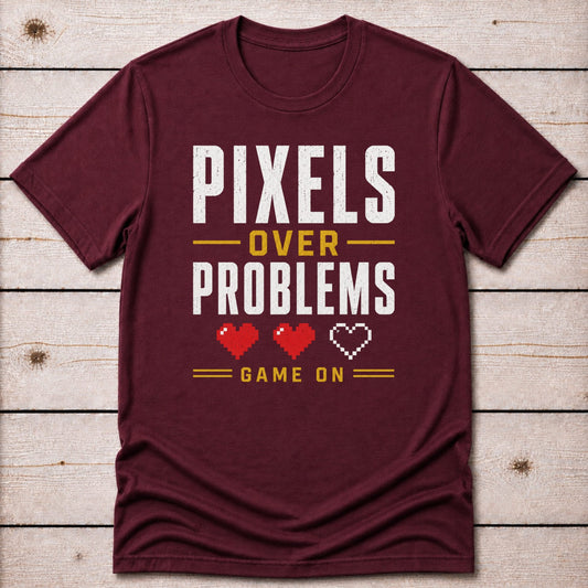 T-Shirt Maroon / S Pixels First T-shirt