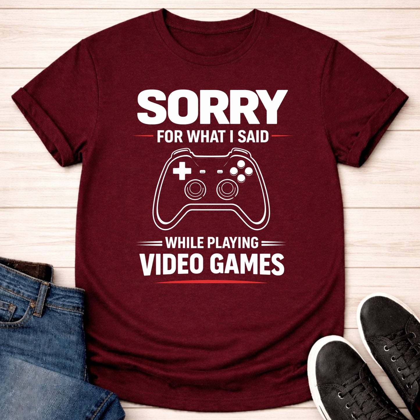 T-Shirt Maroon / S Sorry T-shirt