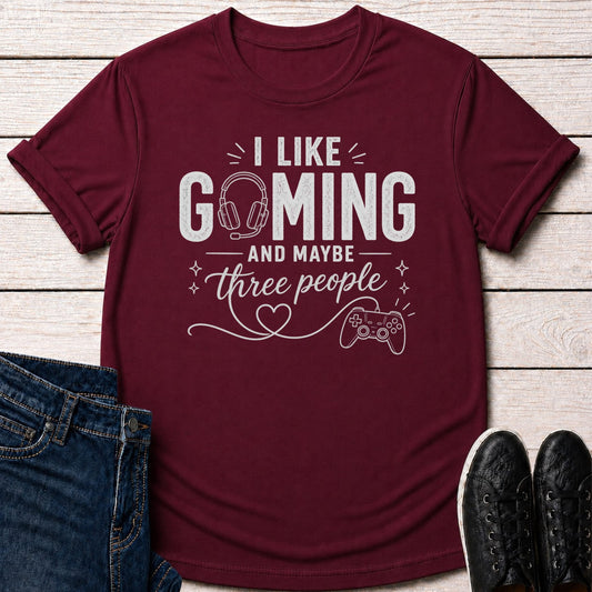 T-Shirt Maroon / S Three People T-shirt