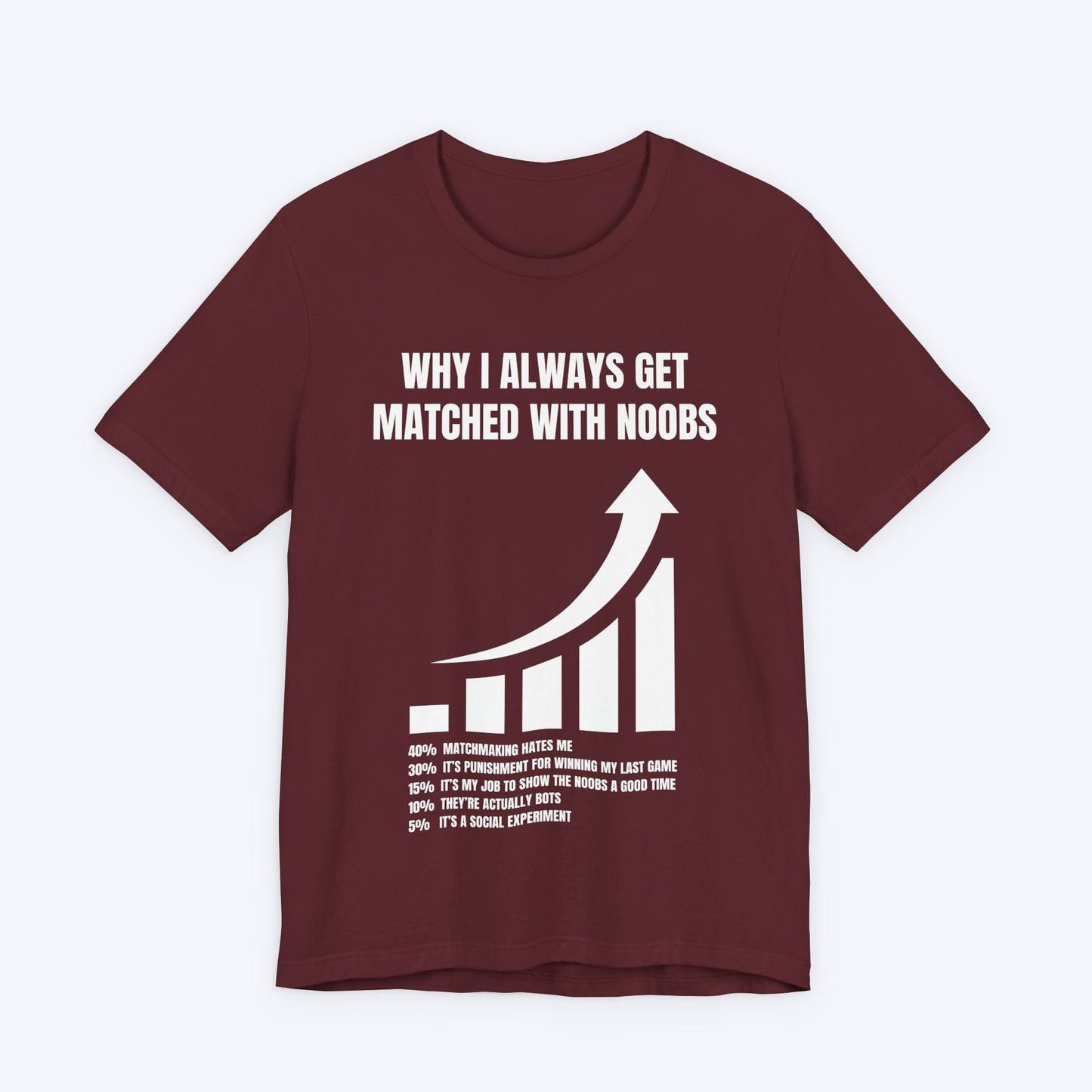 T-Shirt Maroon / S Why I Always Get Matched With Noobs T-shirt