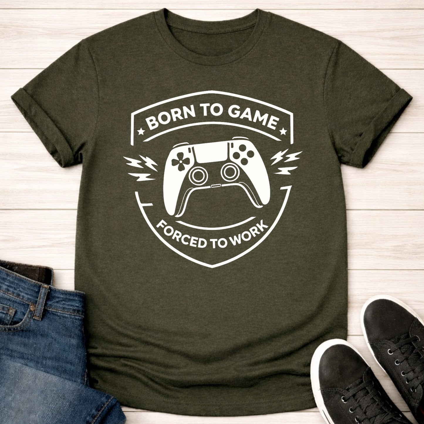 T-Shirt Military Green / S Born to Game T-shirt
