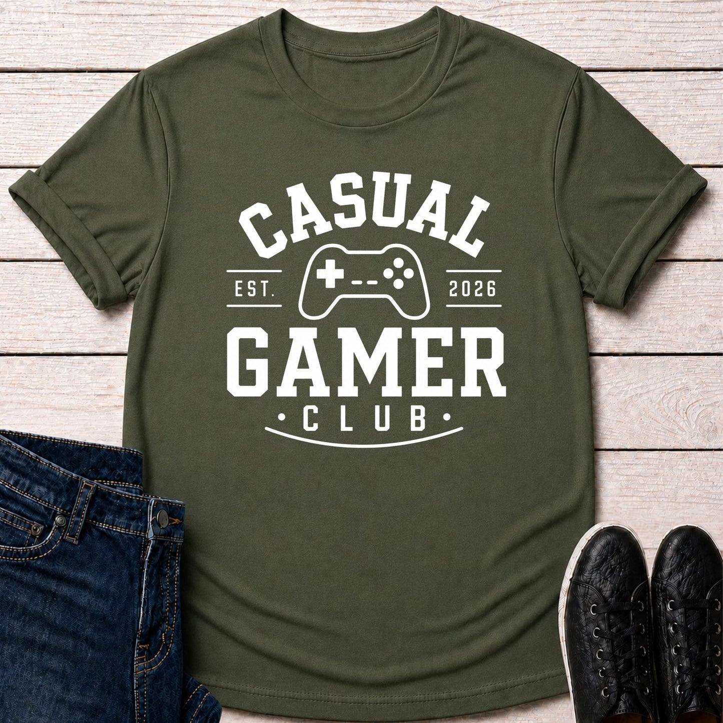 T-Shirt Military Green / S Casual Gamer Club T-shirt