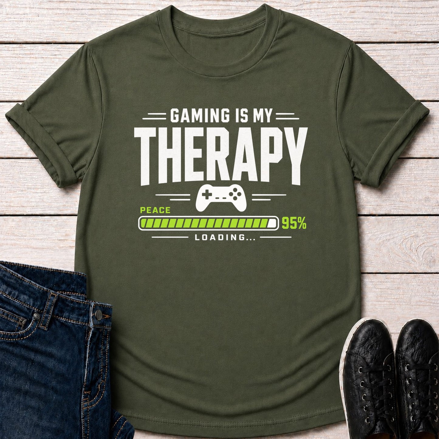 T-Shirt Military Green / S Gaming Therapy Loading T-shirt