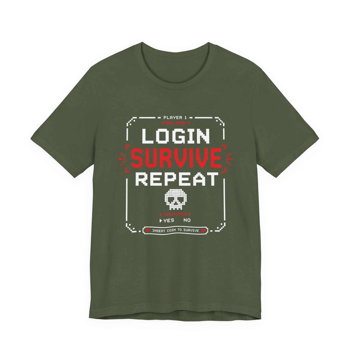 T-Shirt Military Green / S Login Survive Repeat T-shirt