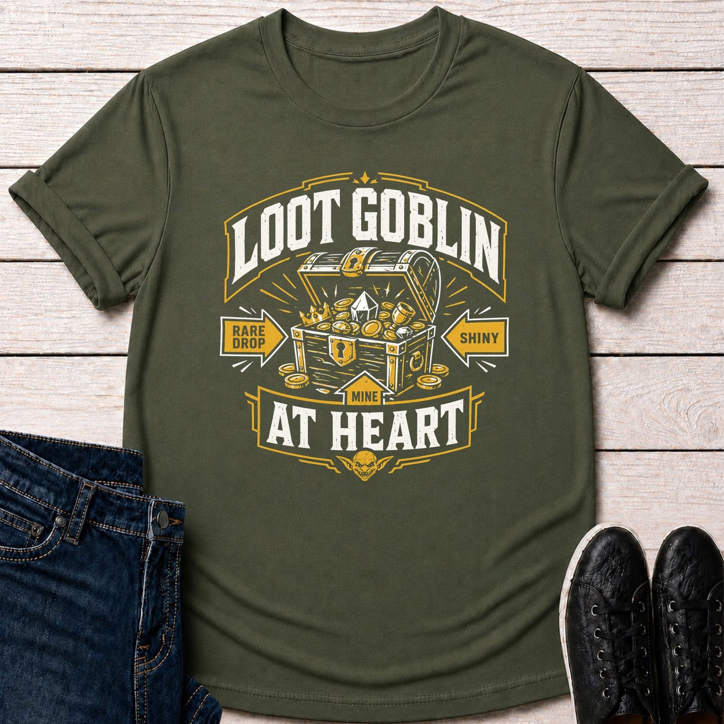 T-Shirt Military Green / S Loot Chest Goblin T-shirt
