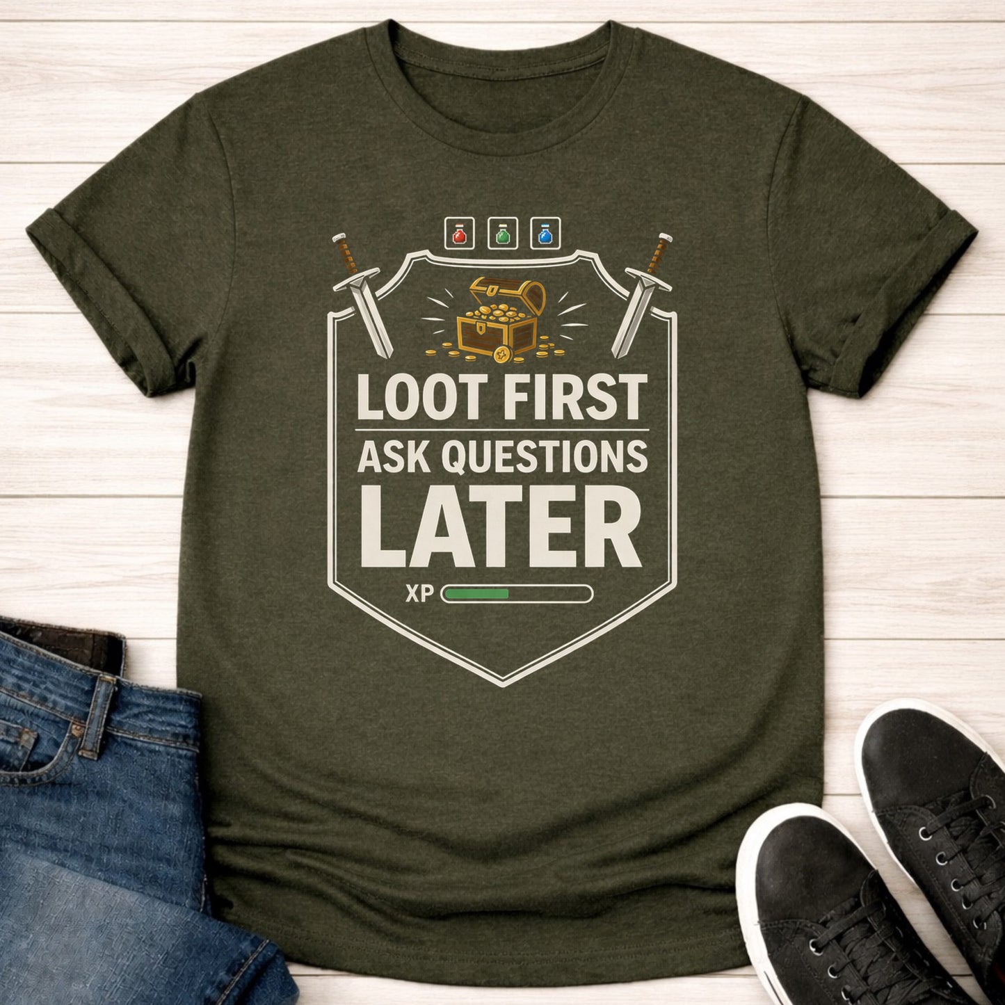 T-Shirt Military Green / S Loot First T-shirt