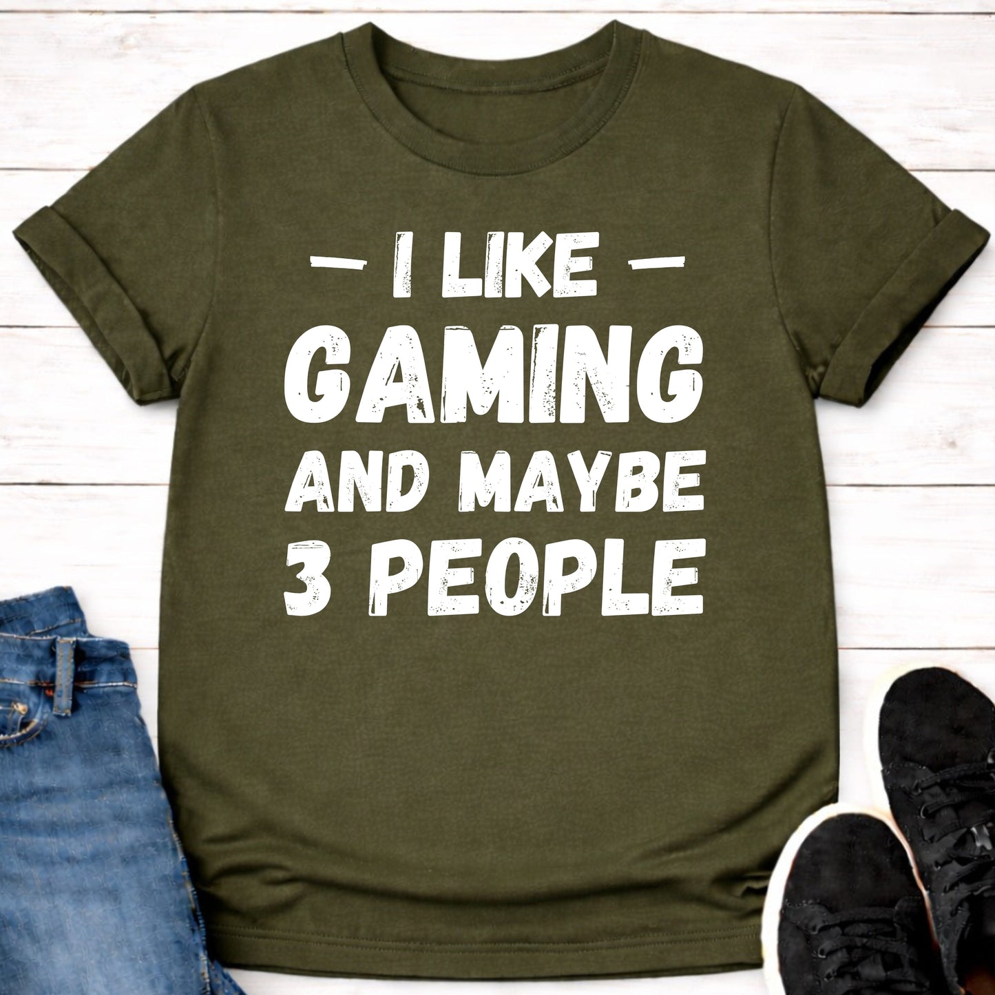 T-Shirt Military Green / S Maybe 3 People T-shirt