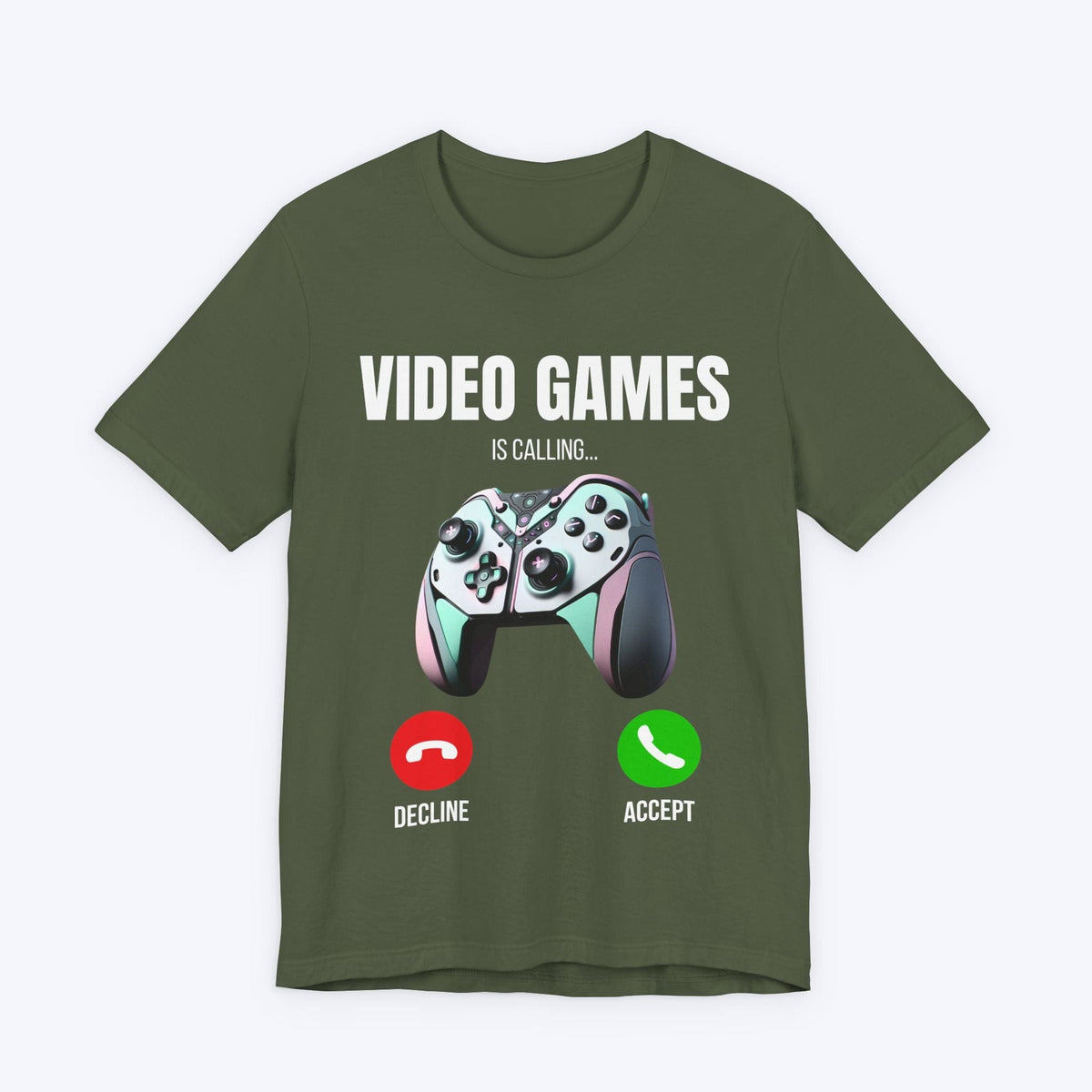 T-Shirt Military Green / S Pause Reality, Play Games T-shirt