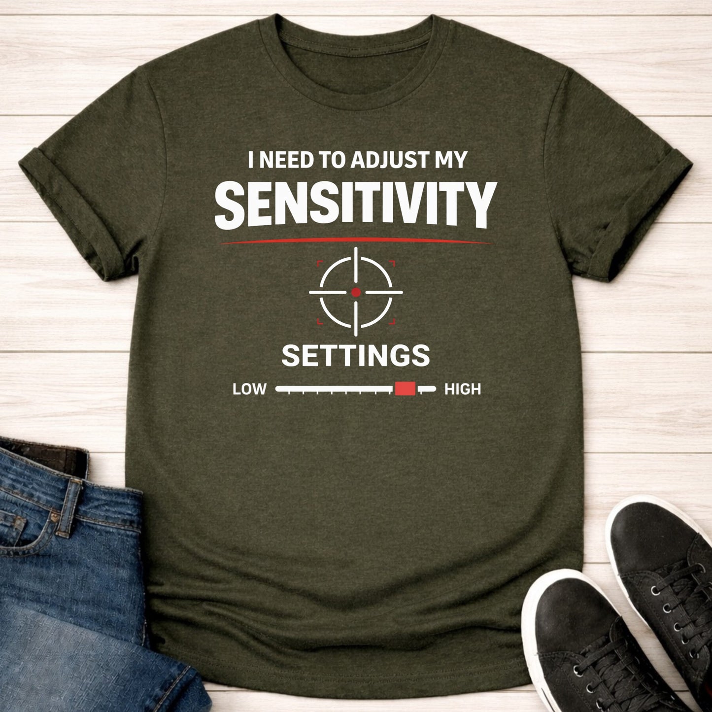 T-Shirt Military Green / S Sensitivity Settings T-shirt