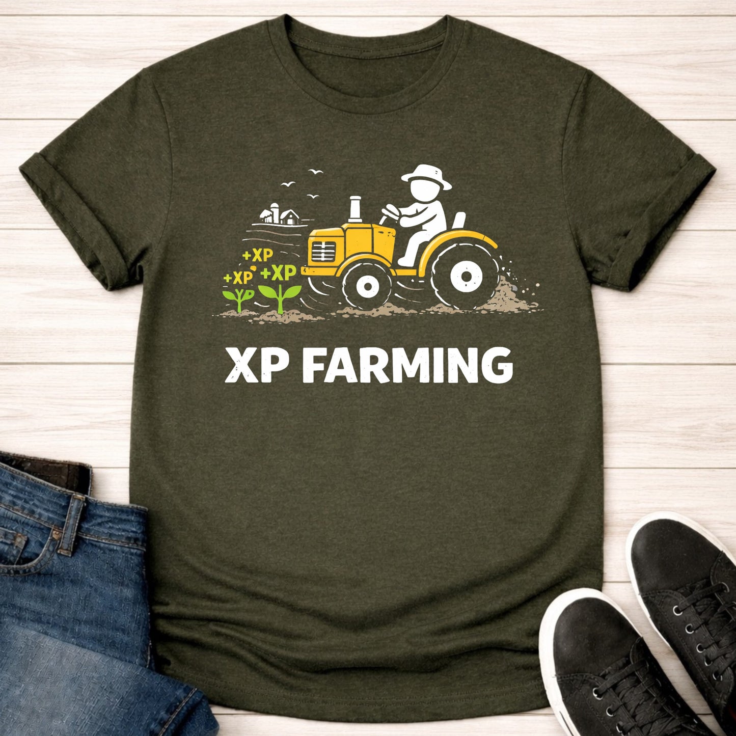 T-Shirt Military Green / S XP Farming Tractor T-shirt