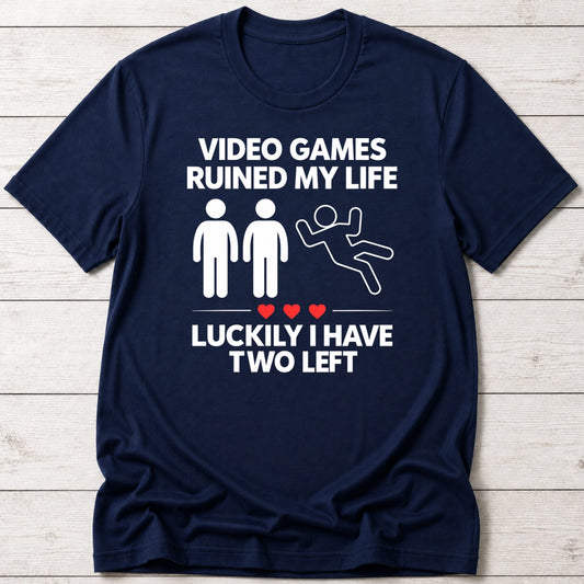 T-Shirt Navy / S 2 Lives Left T-shirt