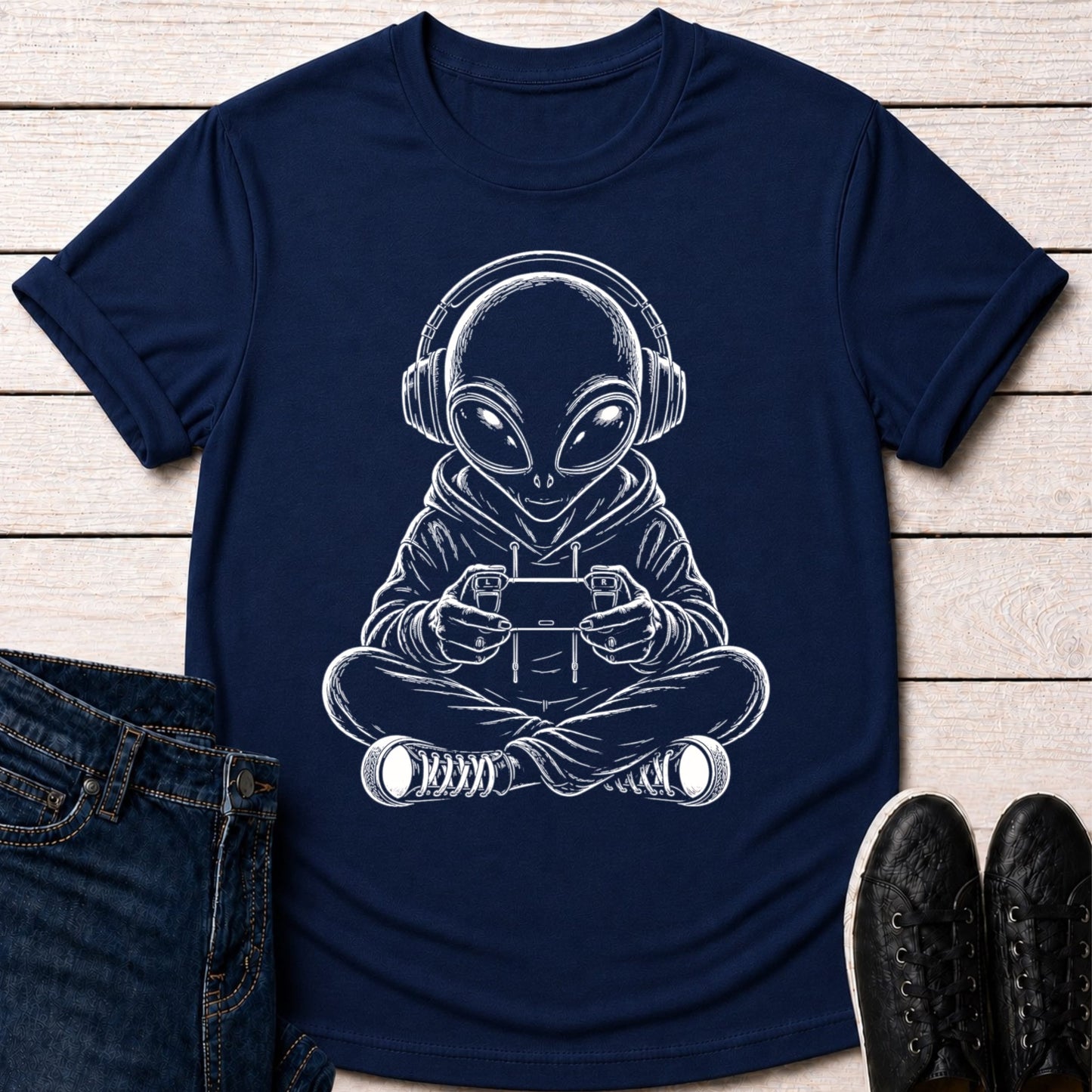 T-Shirt Navy / S Alien Gamer Vibes T-shirt