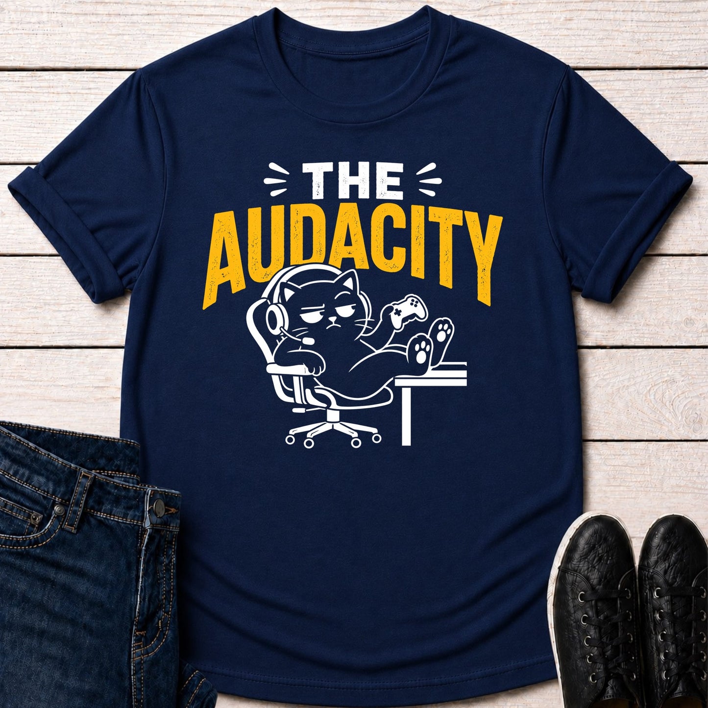 T-Shirt Navy / S Audacity Cat T-shirt