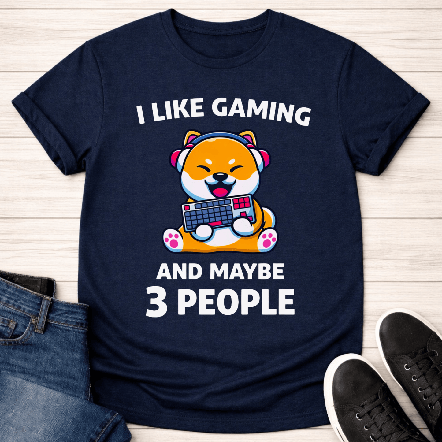 T-Shirt Navy / S Corgi Gamer Club T-shirt