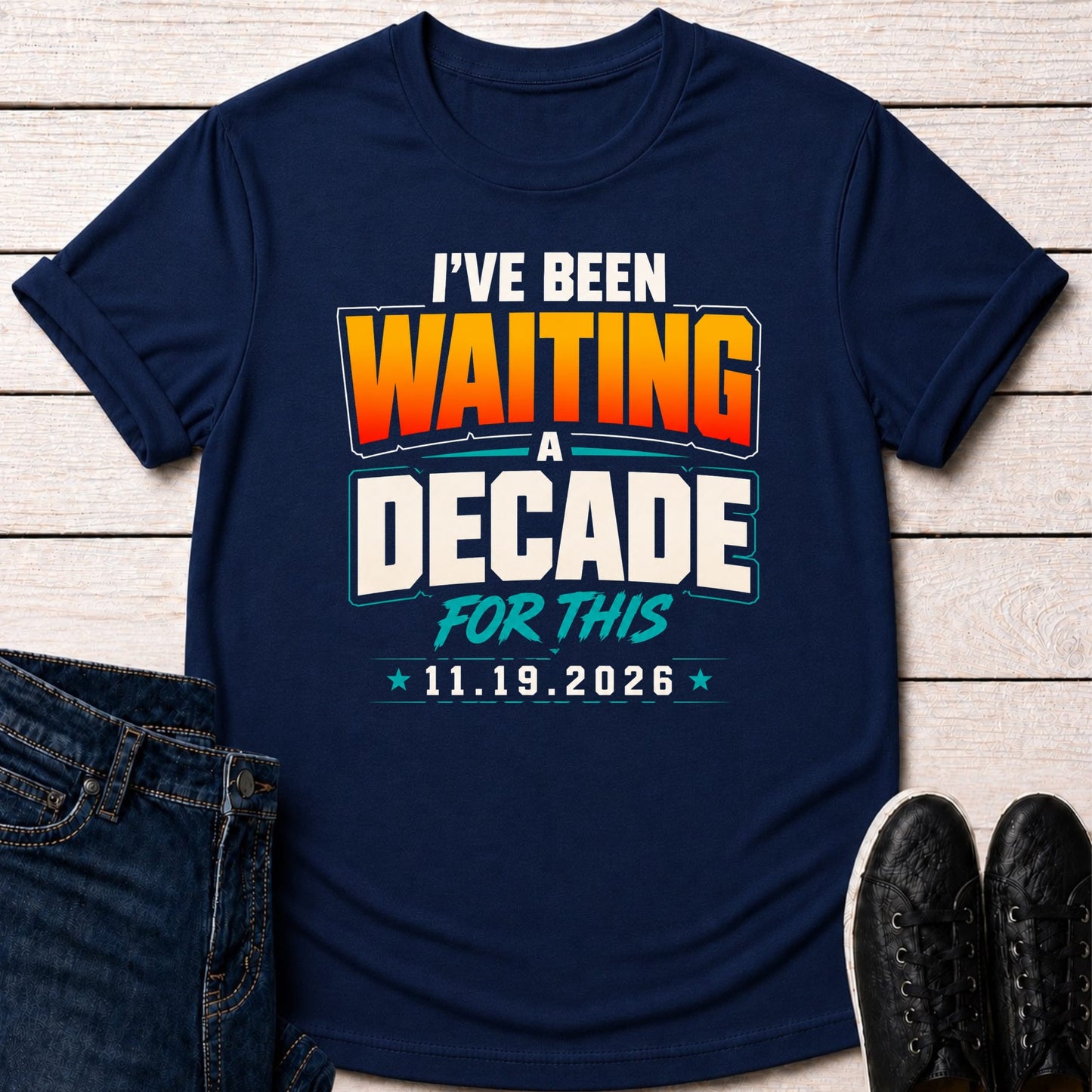 T-Shirt Navy / S Decade Waiting T-Shirt
