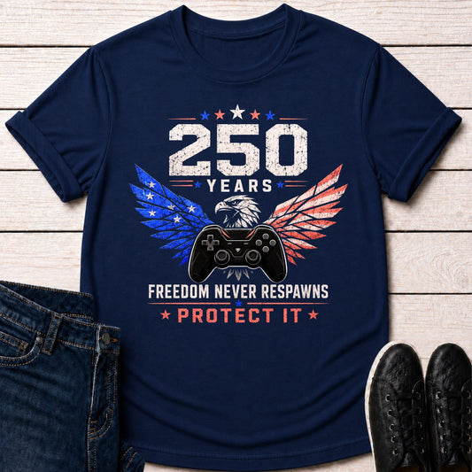 T-Shirt Navy / S Freedom Never Respawns T-shirt