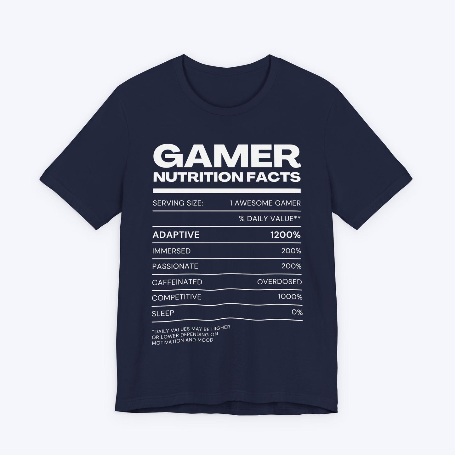 T-Shirt Navy / S Gamer Nutrition Facts T-shirt