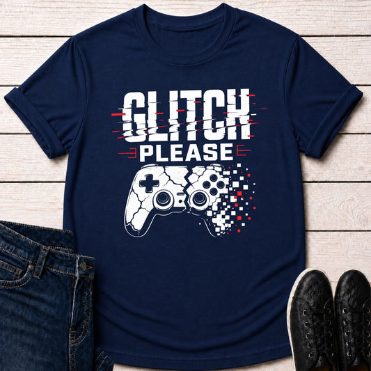 T-Shirt Navy / S Glitch Please T-shirt