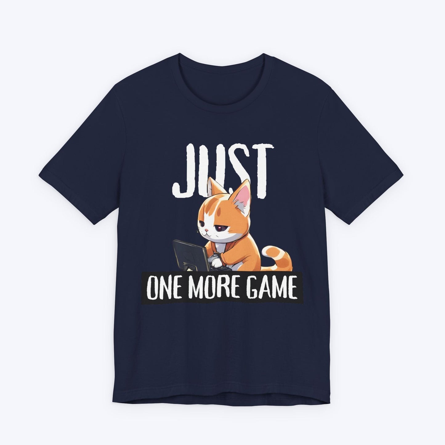 T-Shirt Navy / S Just One More Game: Anime Cat T-shirt