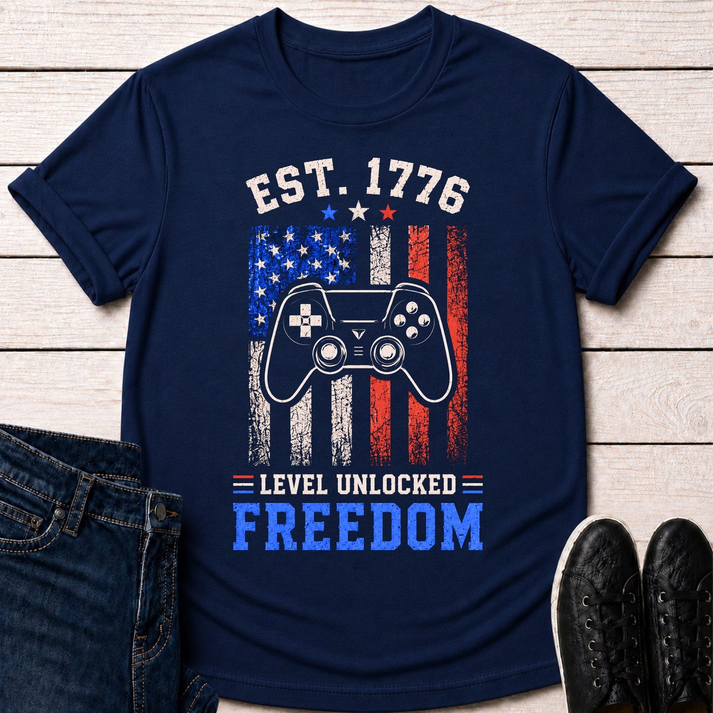 T-Shirt Navy / S Level Unlocked Freedom T-shirt