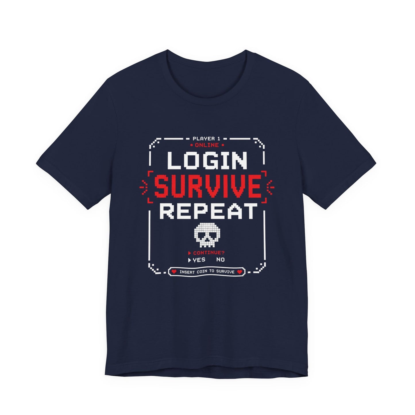 T-Shirt Navy / S Login Survive Repeat T-shirt