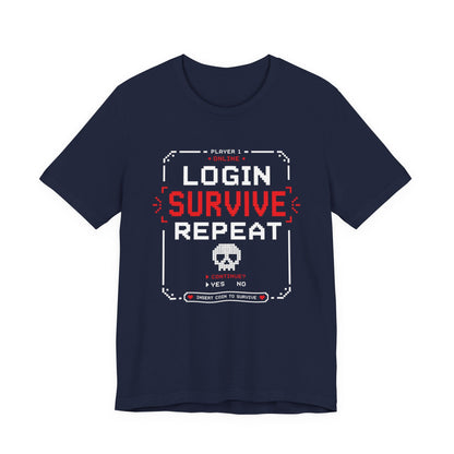 T-Shirt Navy / S Login Survive Repeat T-shirt