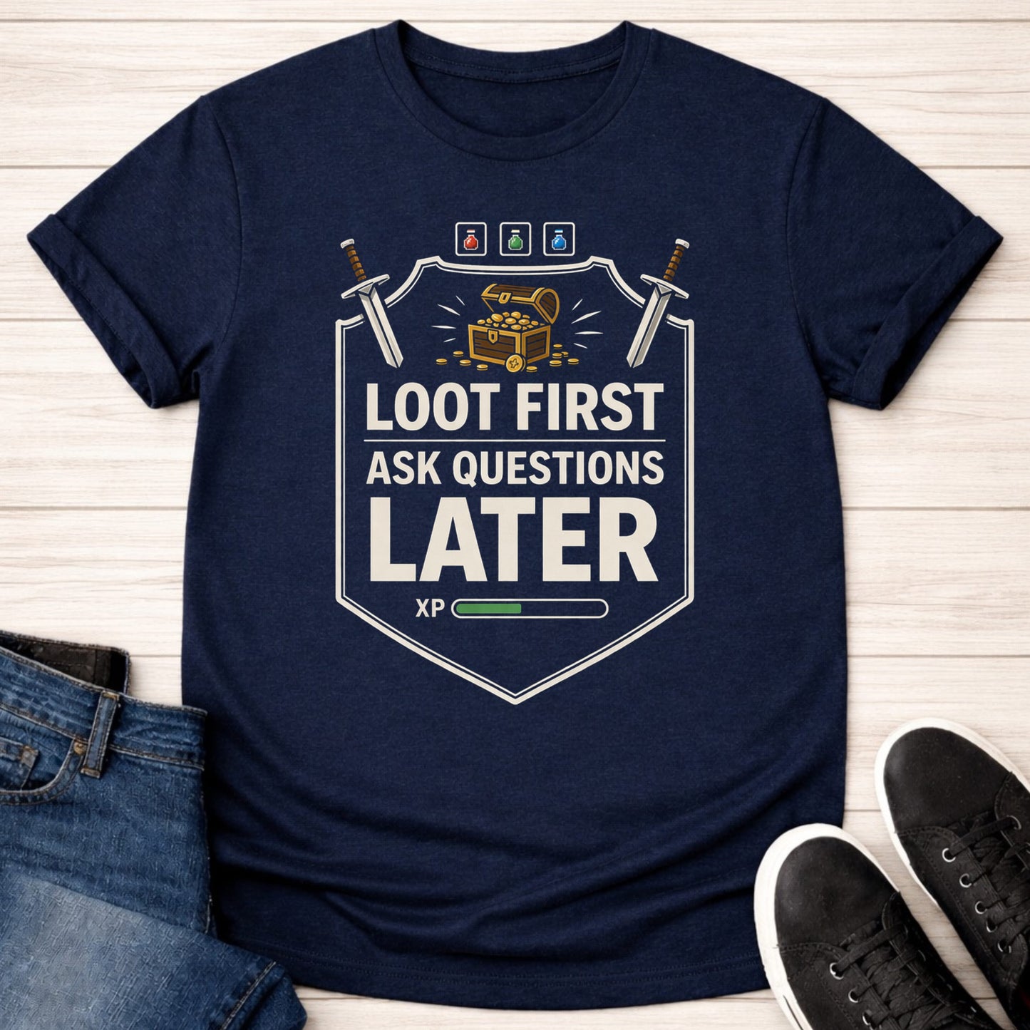 T-Shirt Navy / S Loot First T-shirt