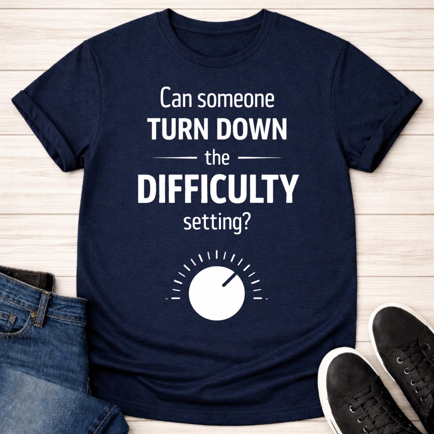 T-Shirt Navy / S Lower the Difficulty T-shirt