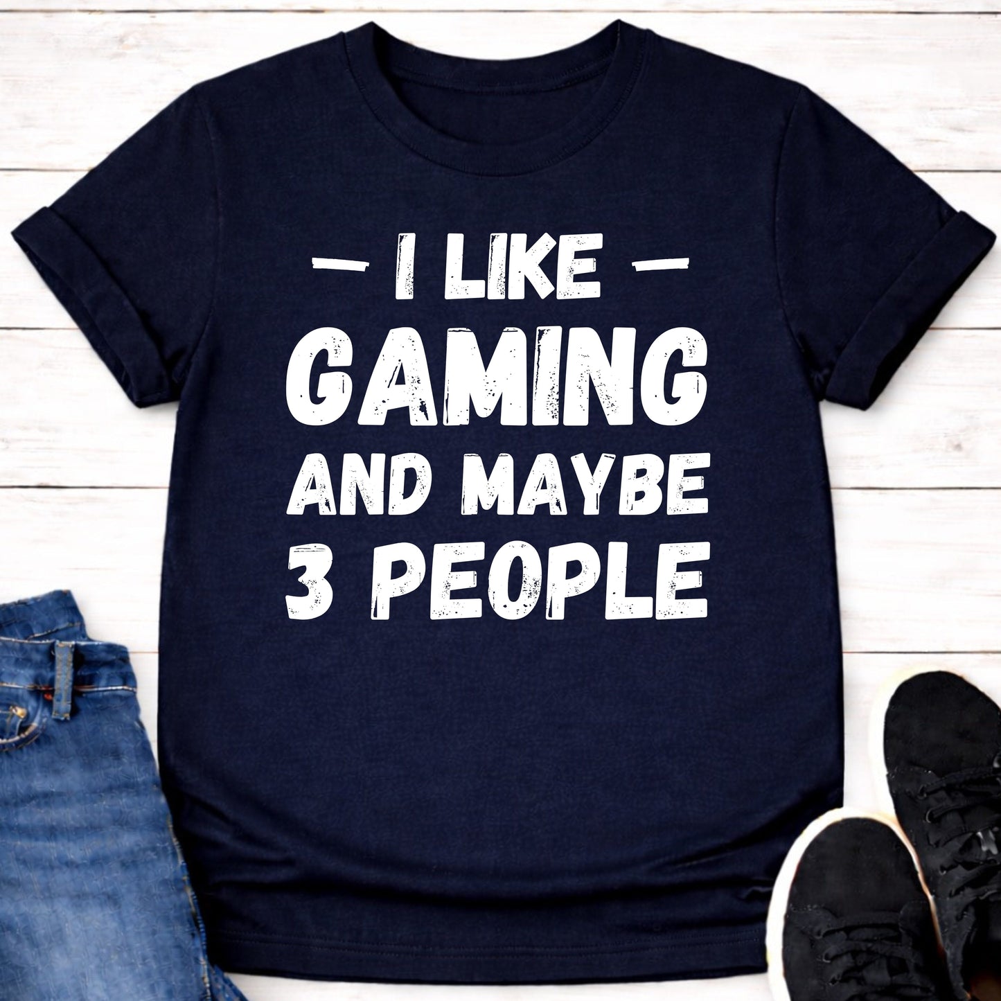 T-Shirt Navy / S Maybe 3 People T-shirt