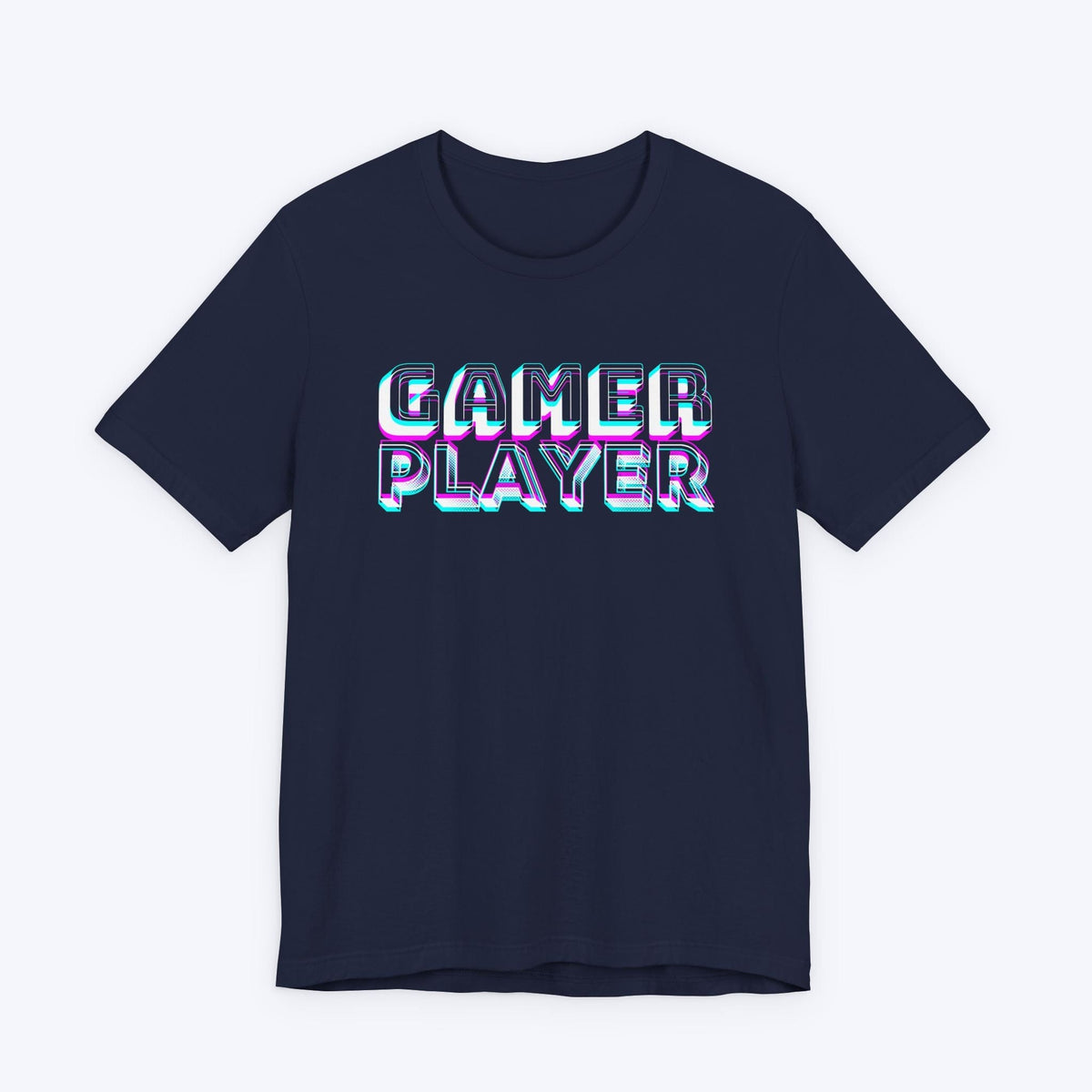 T-Shirt Navy / S Neon Pixels: GAMER PLAYER T-shirt